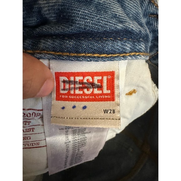 Diesel Straight Jeans 2002 5-Pocket Slim Fit Low Waist Jeans Size W28 L30 - Picture 15 of 16